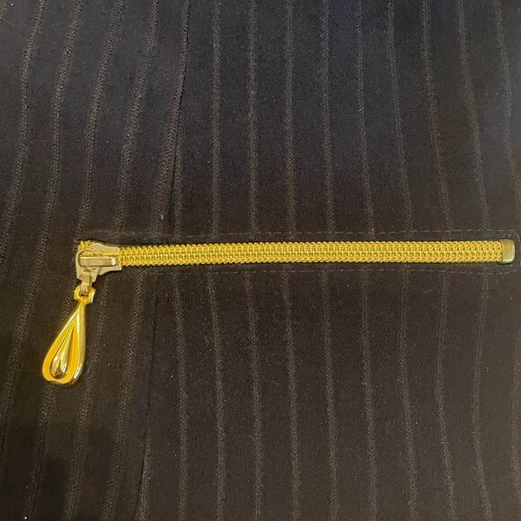 JOSEPH RIBKOFF 2 pieces skirt jacket ribbed  black velvet set SIZE 10 VINTAGE - Picture 5 of 11